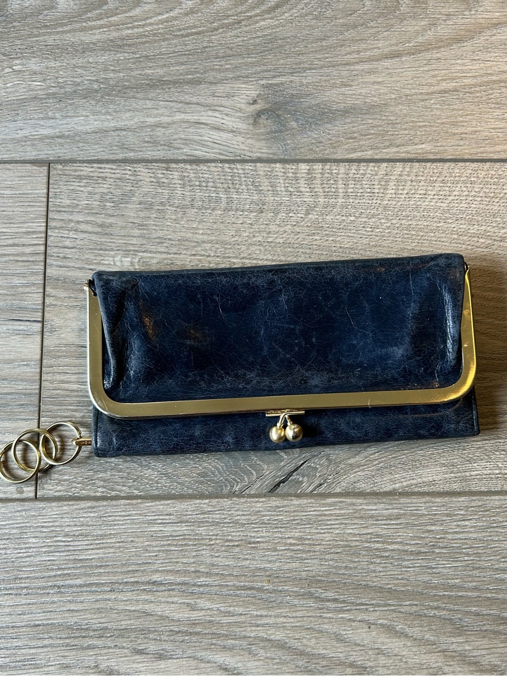 Vintage The Original Hobo Rachel Continental Wallet Genuine Leather Blue - Picture 2 of 11